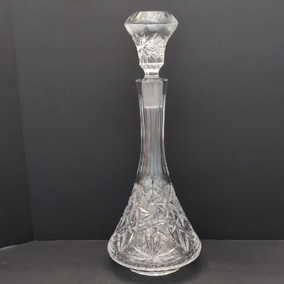 VGT, Heavy Cut Pinwheel Crystal Decanter/Stopper. - Picture 1 of 11